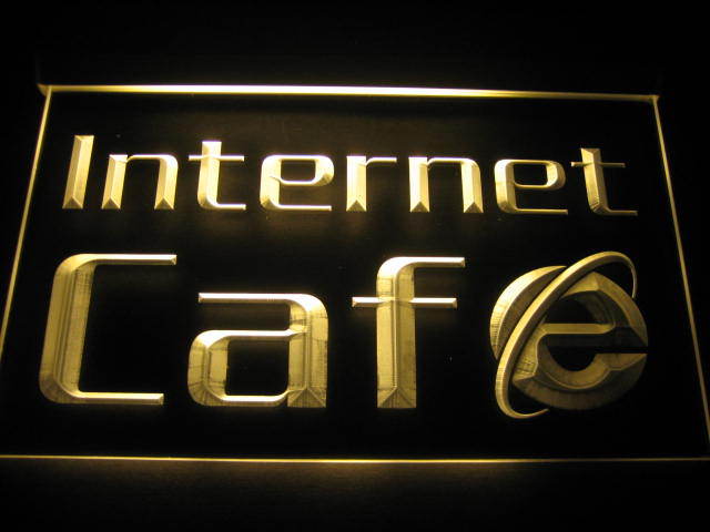 Internet OPEN Cafe 2 LED Neon Light Sign